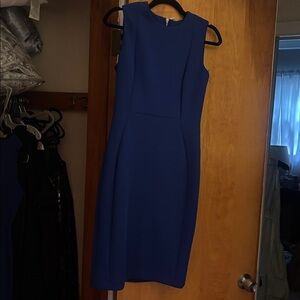 Calvin Klein Elegant Blue Sleeveless Dress